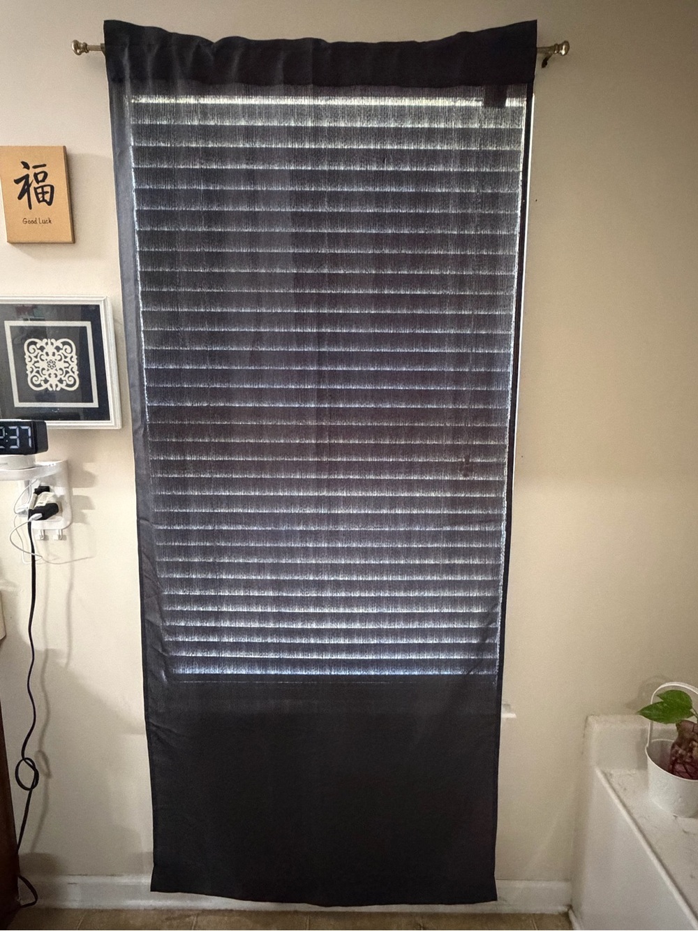 2 Dark Grey Window Panel Curtain - Home Accents